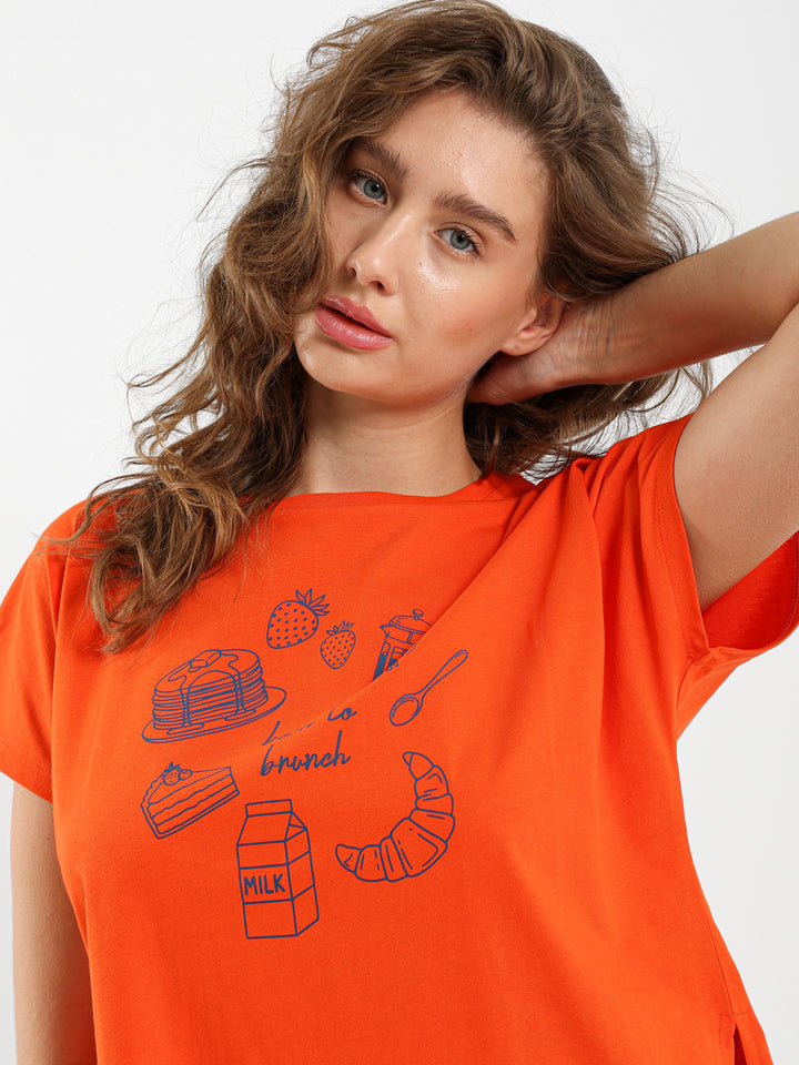 Born To Brunch Print T-Shirt