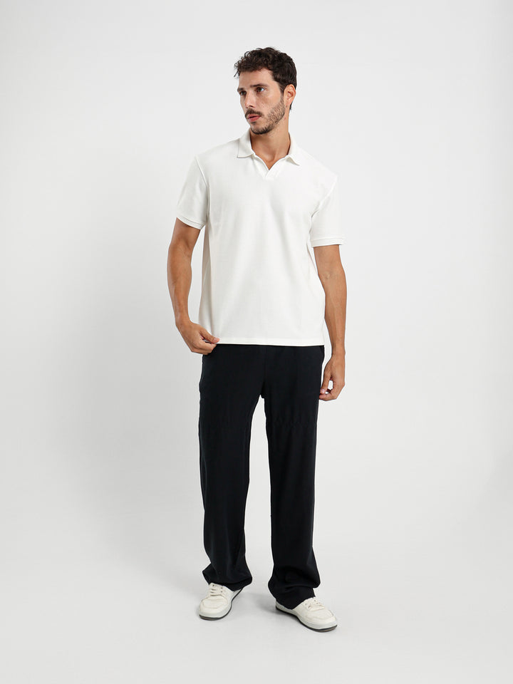Waffle Relaxed Polo Shirt