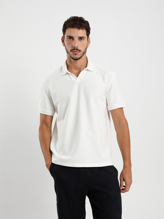 Waffle Relaxed Polo Shirt