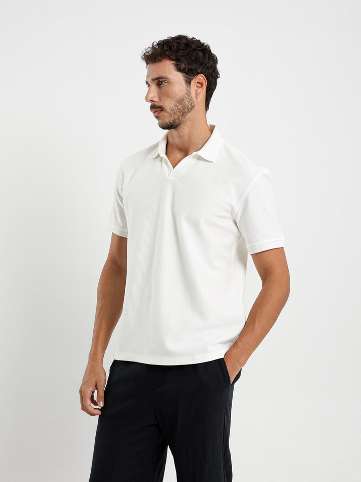 Waffle Relaxed Polo Shirt