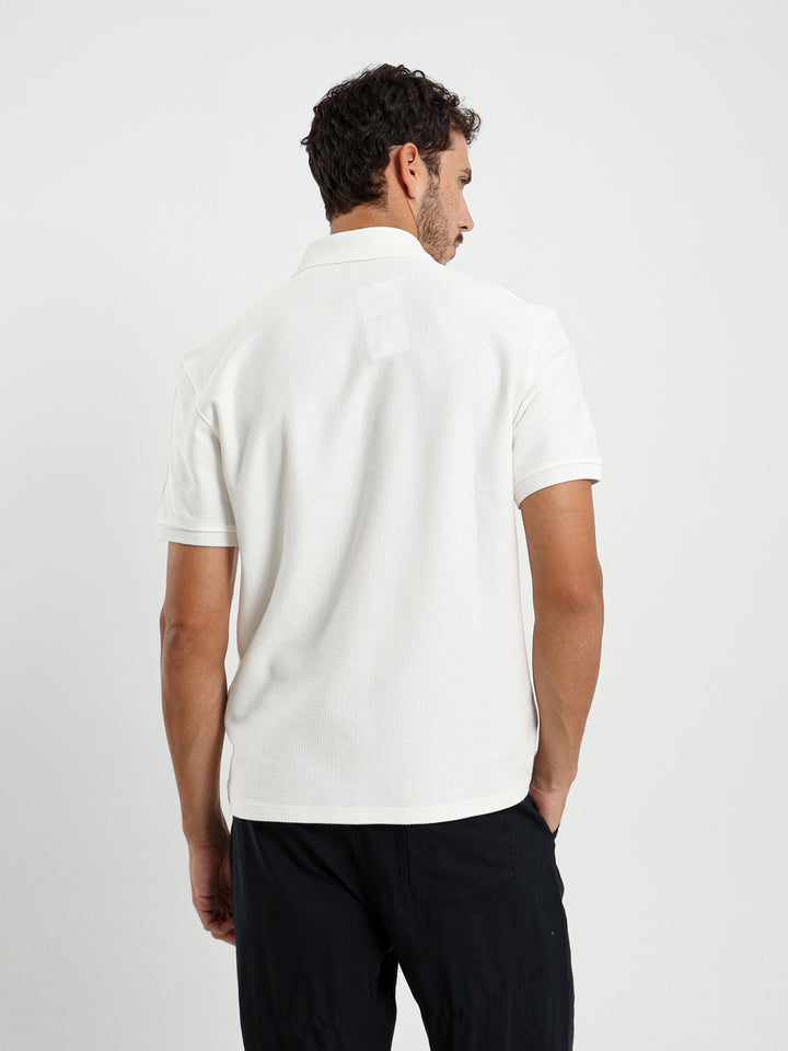 Waffle Relaxed Polo Shirt