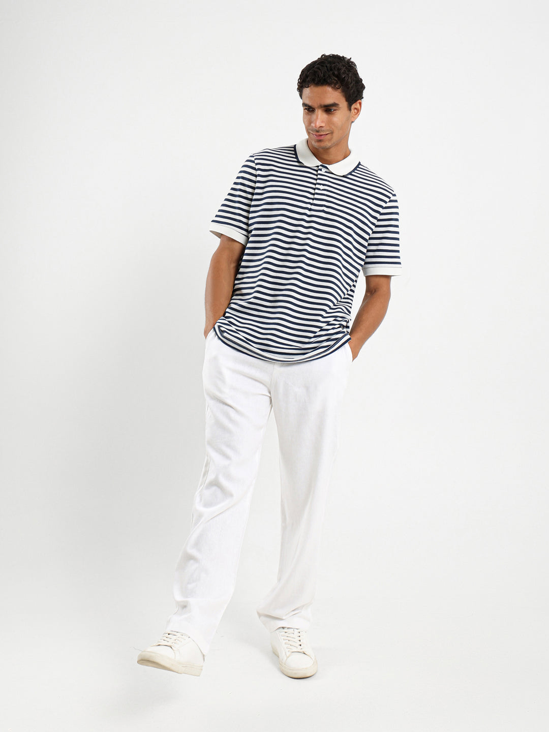 Striped Pique Polo Shirt