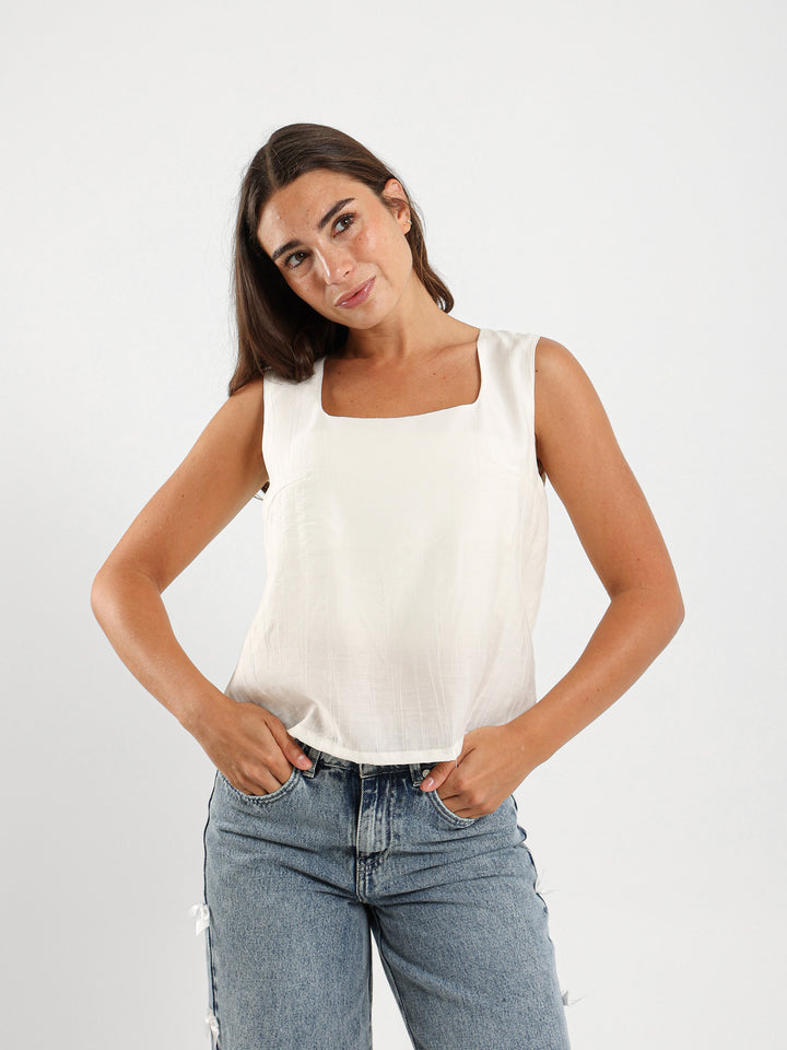 Square Neck Sleeveless Top