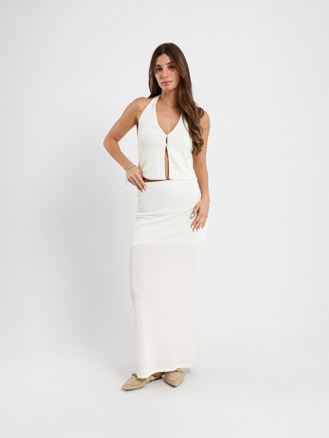 Textured Maxi Skirt