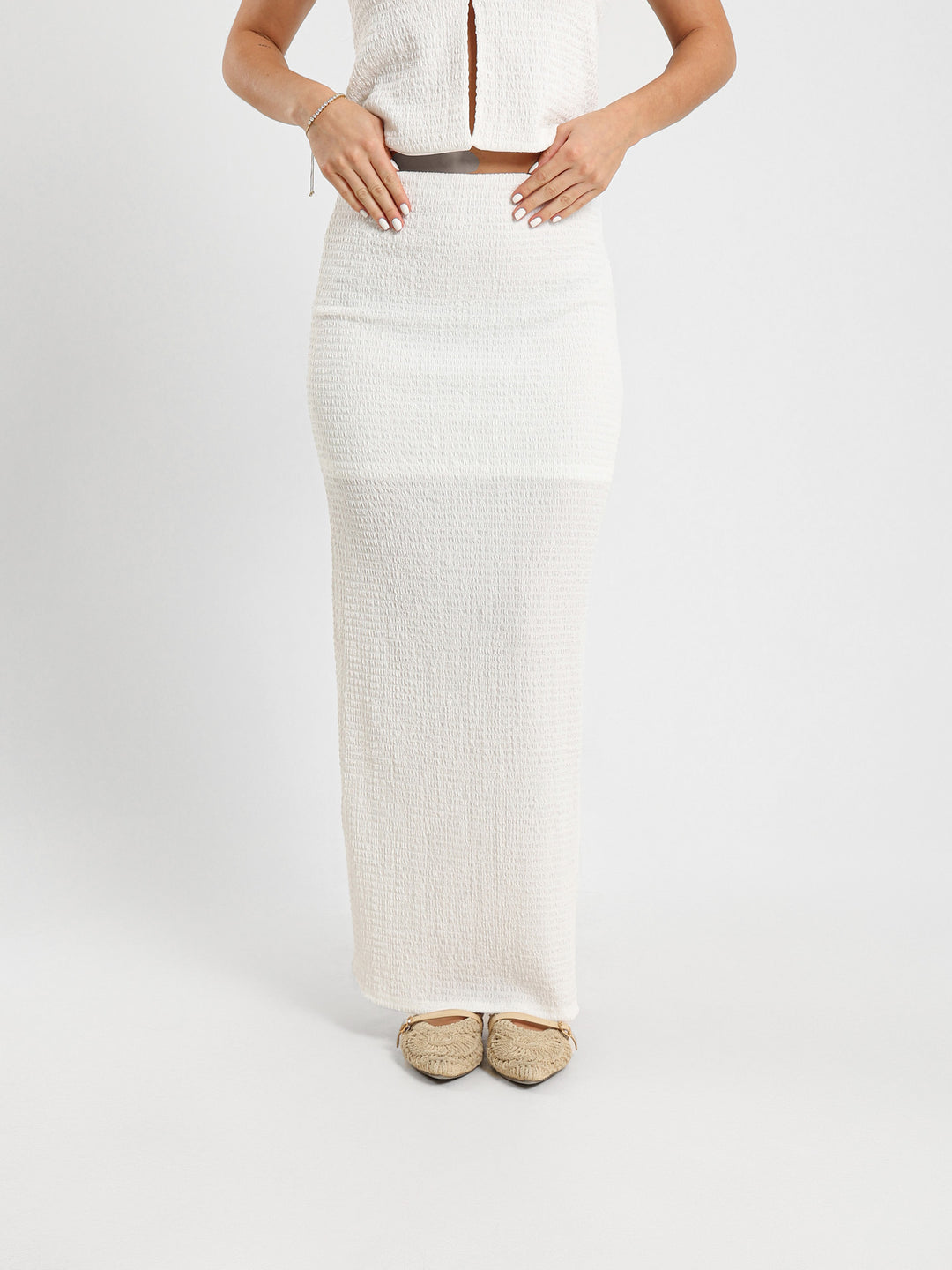 Textured Maxi Skirt