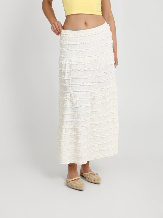 Midi Tiered Lace Skirt