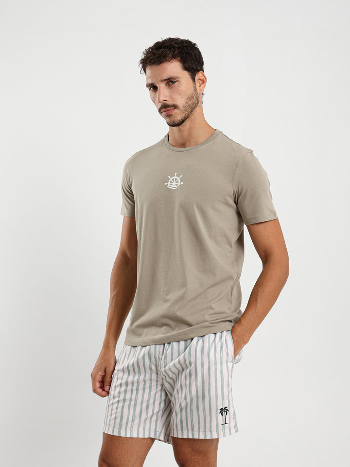 Slim-Fit Nautical Graphic T-Shirt