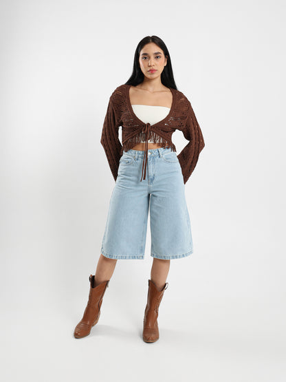 Oversized Denim Shorts