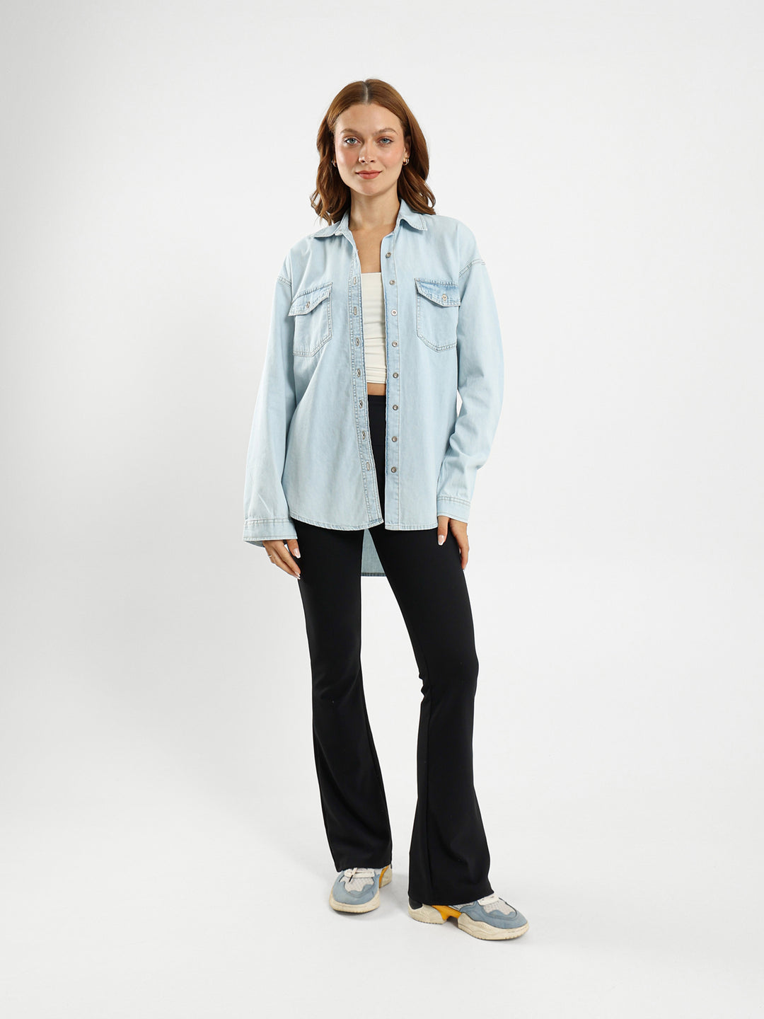 Round Hem Denim Shirt