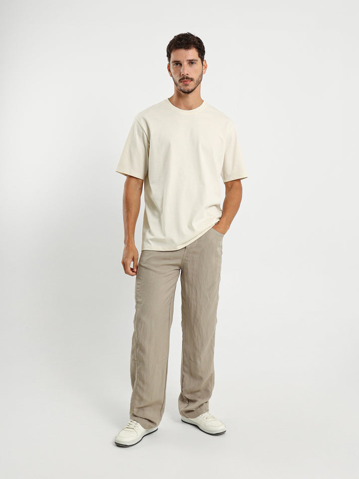 Loose Fit Pants with Side Cuts