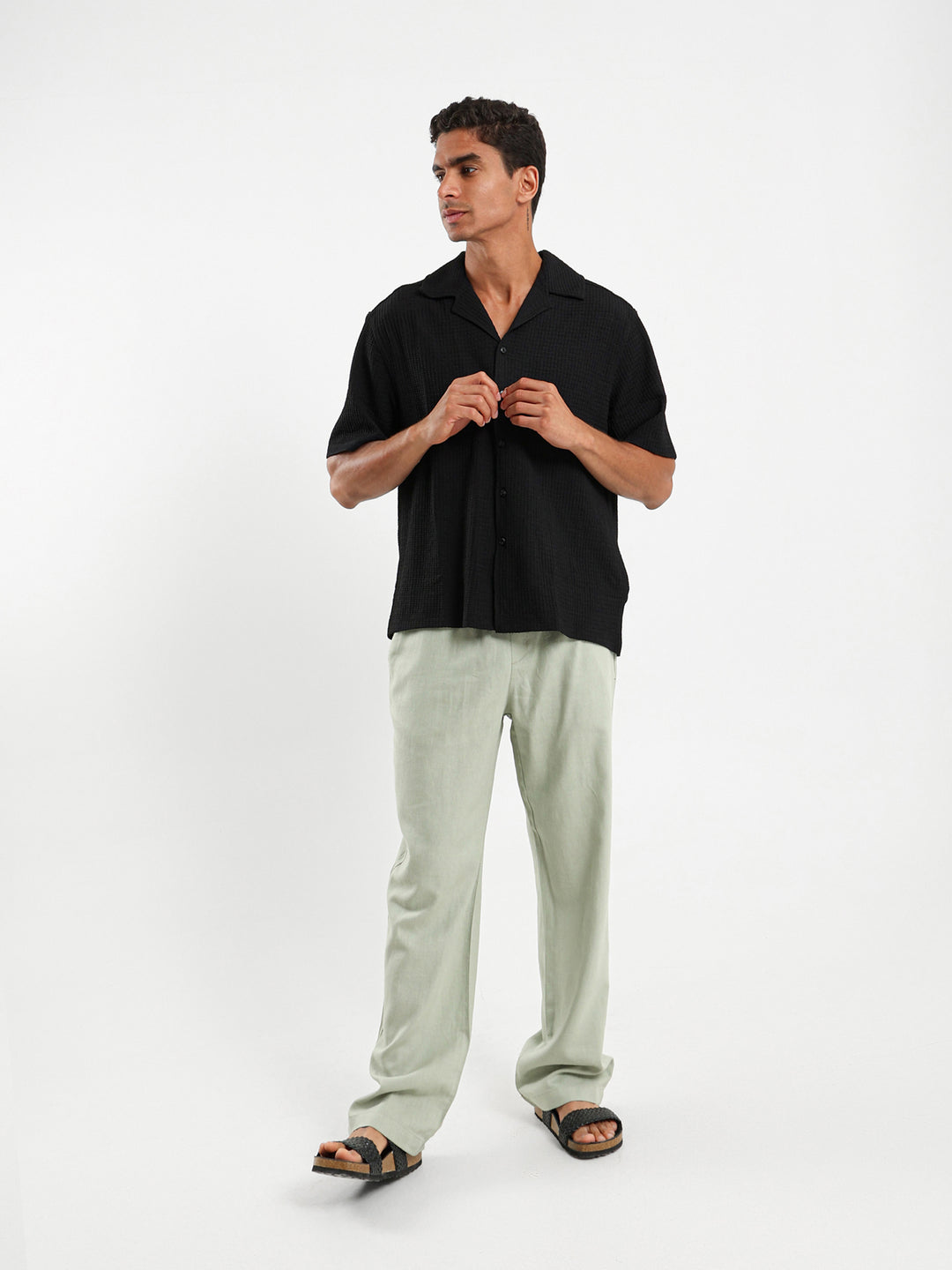 Textured Half-Sleeve Shirt