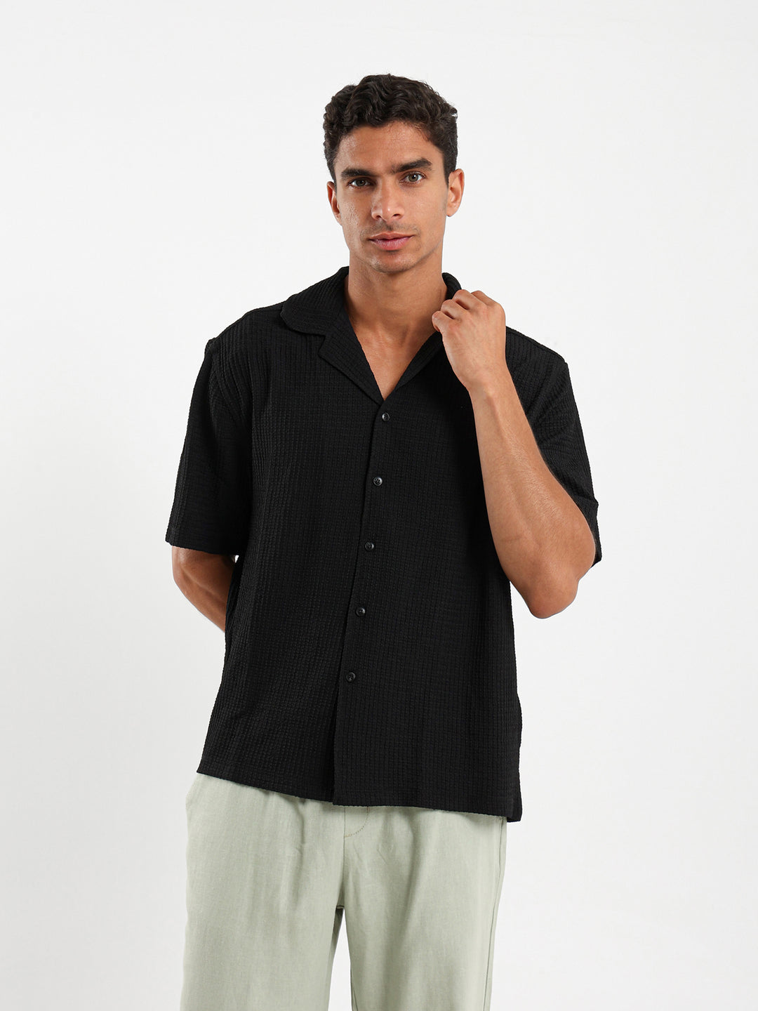 Textured Half-Sleeve Shirt