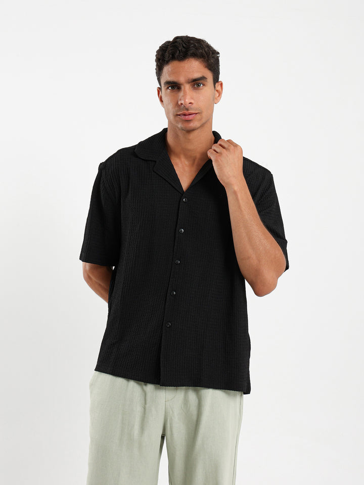 Textured Half-Sleeve Shirt