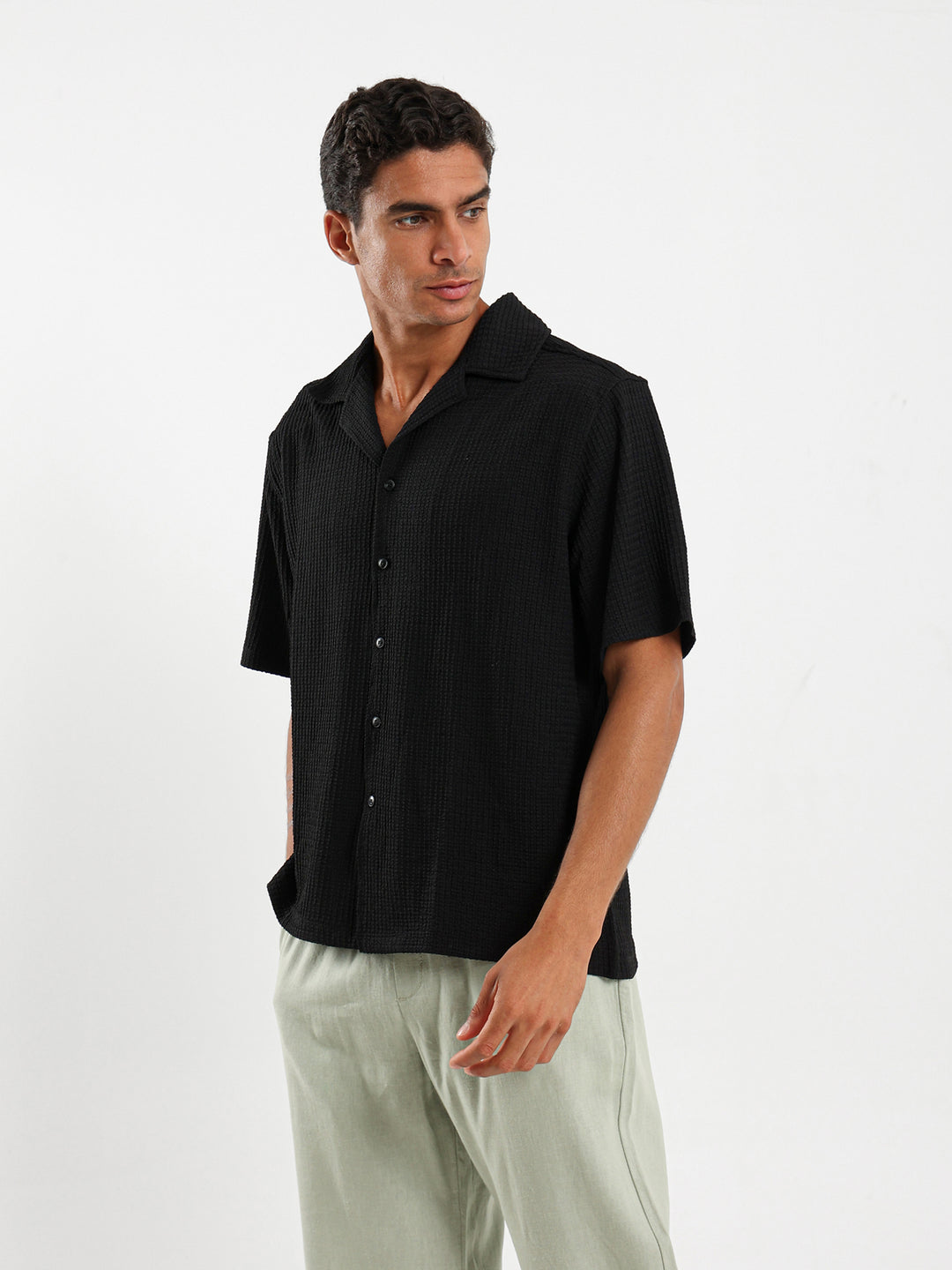 Textured Half-Sleeve Shirt