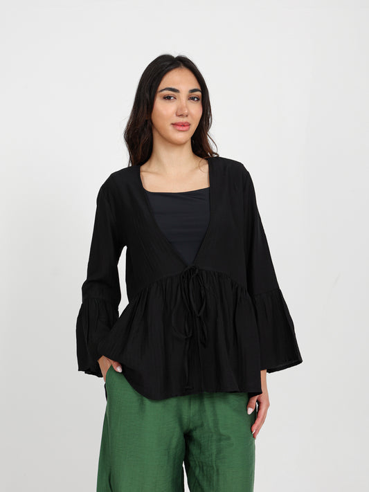 Tie-Front Kimono Jacket