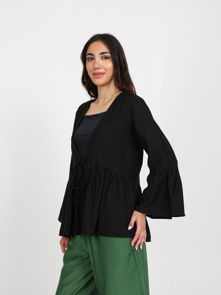 Tie-Front Kimono Jacket