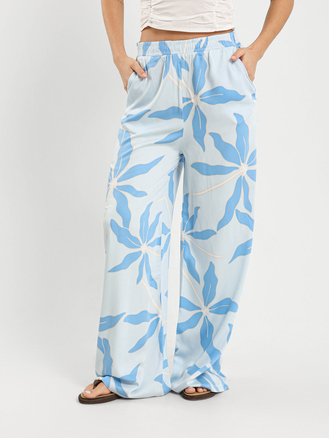 All-Over Print Oversized Wide Leg Pants