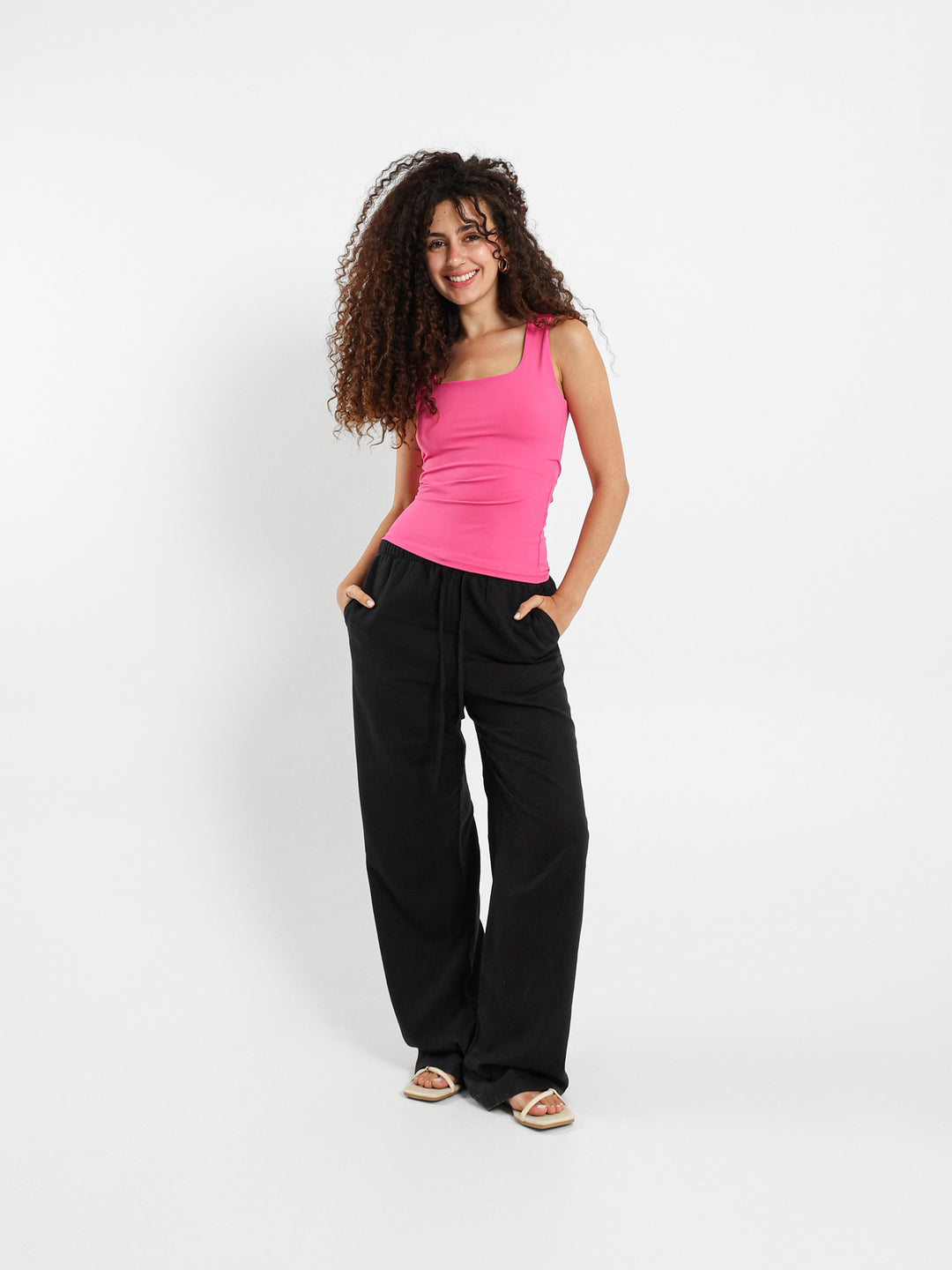 Drawstring Thin Waist Pants