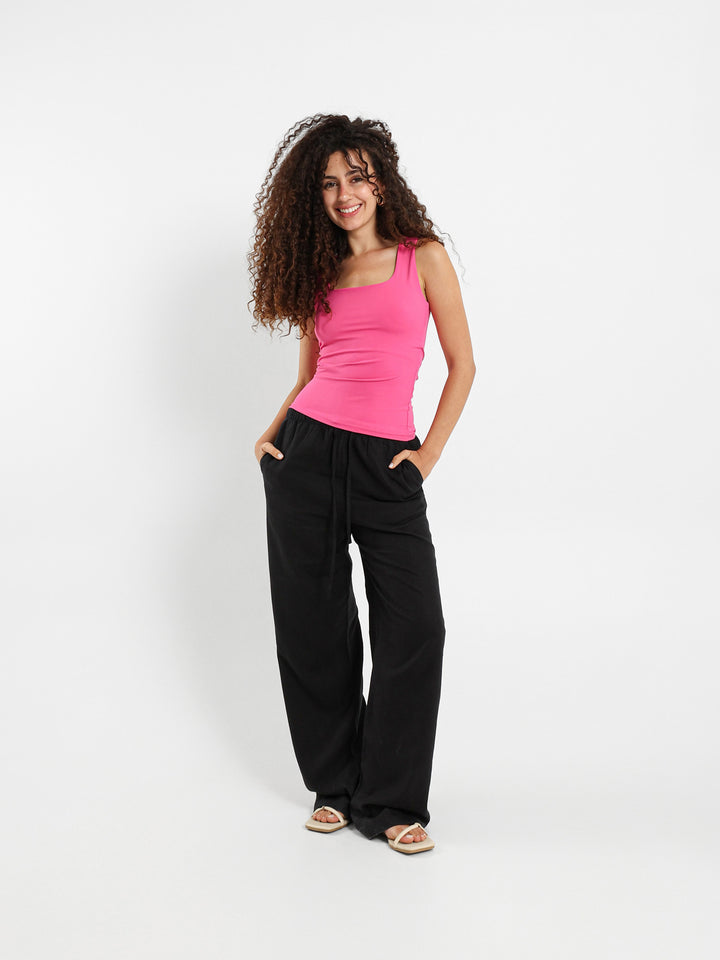 Drawstring Thin Waist Pants