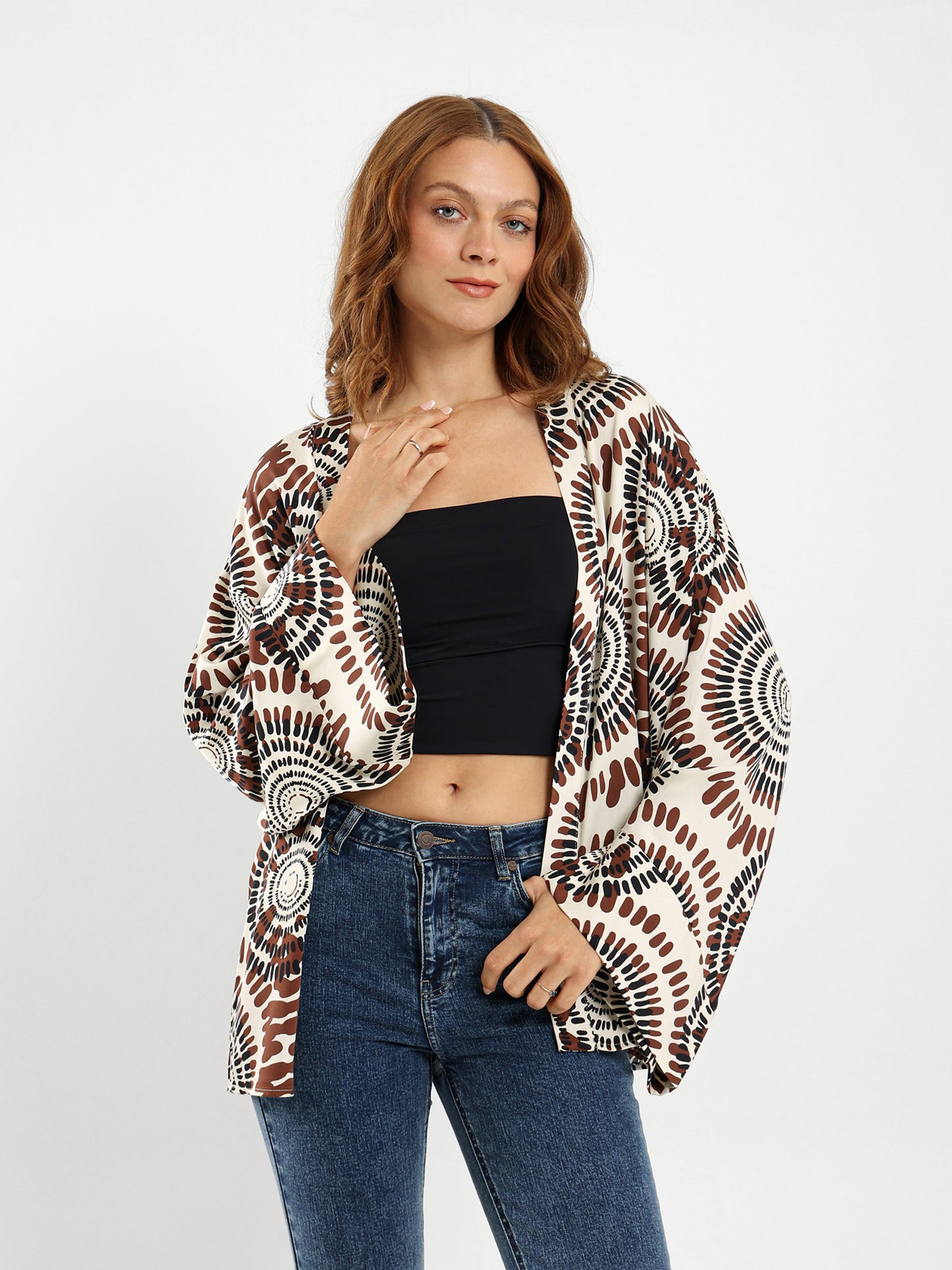 Bell Sleeve Printed Kimono