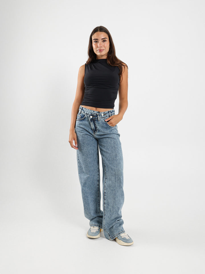 Gathered Sleeveless Top