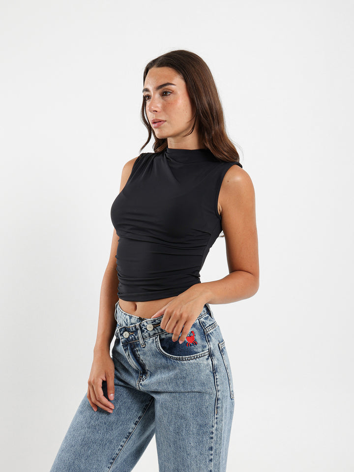 Gathered Sleeveless Top