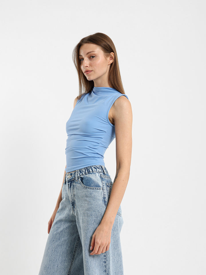 Gathered Sleeveless Top