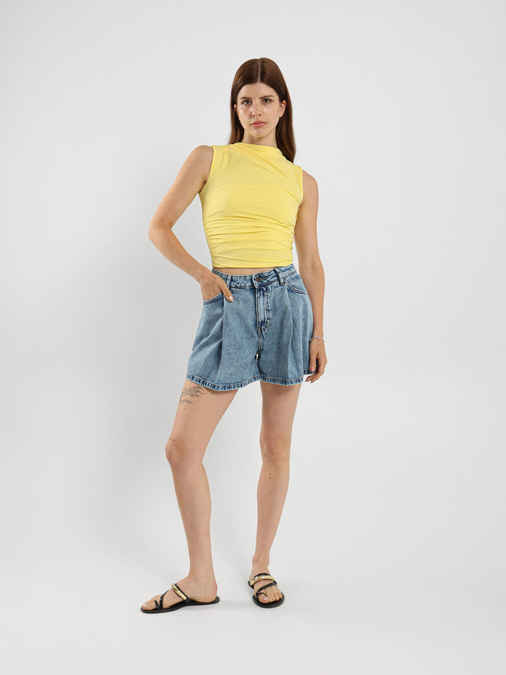 Gathered Sleeveless Top