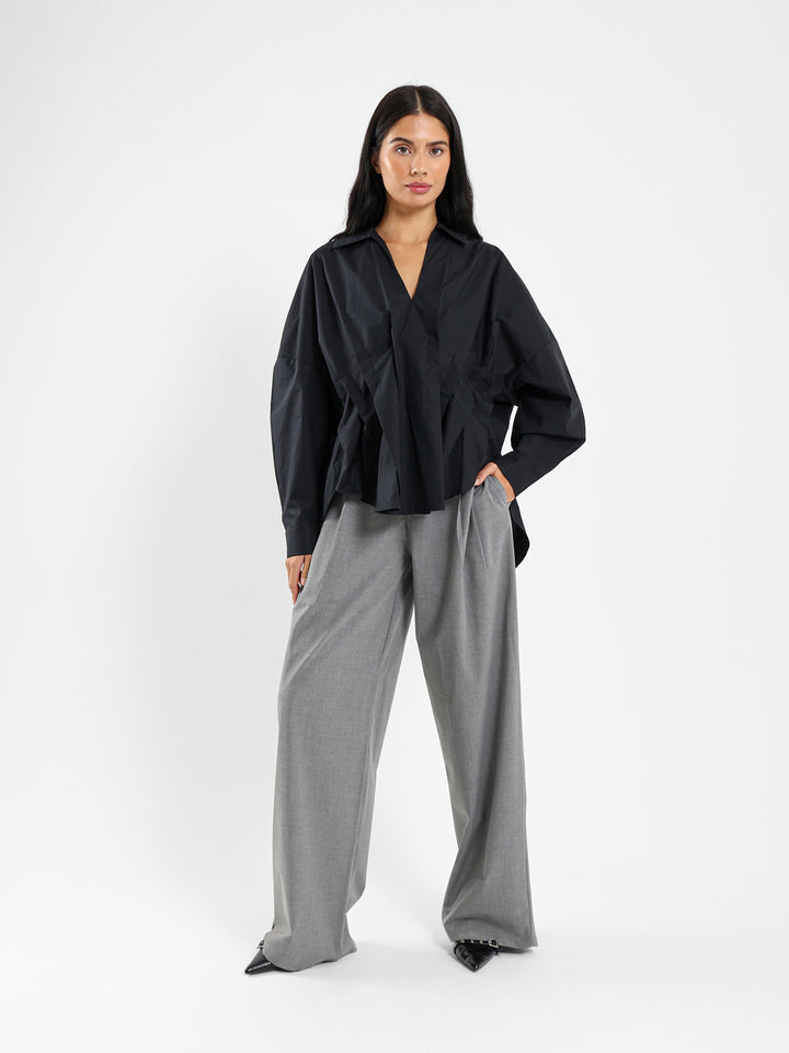Oversized Shirt With Fitted Waist