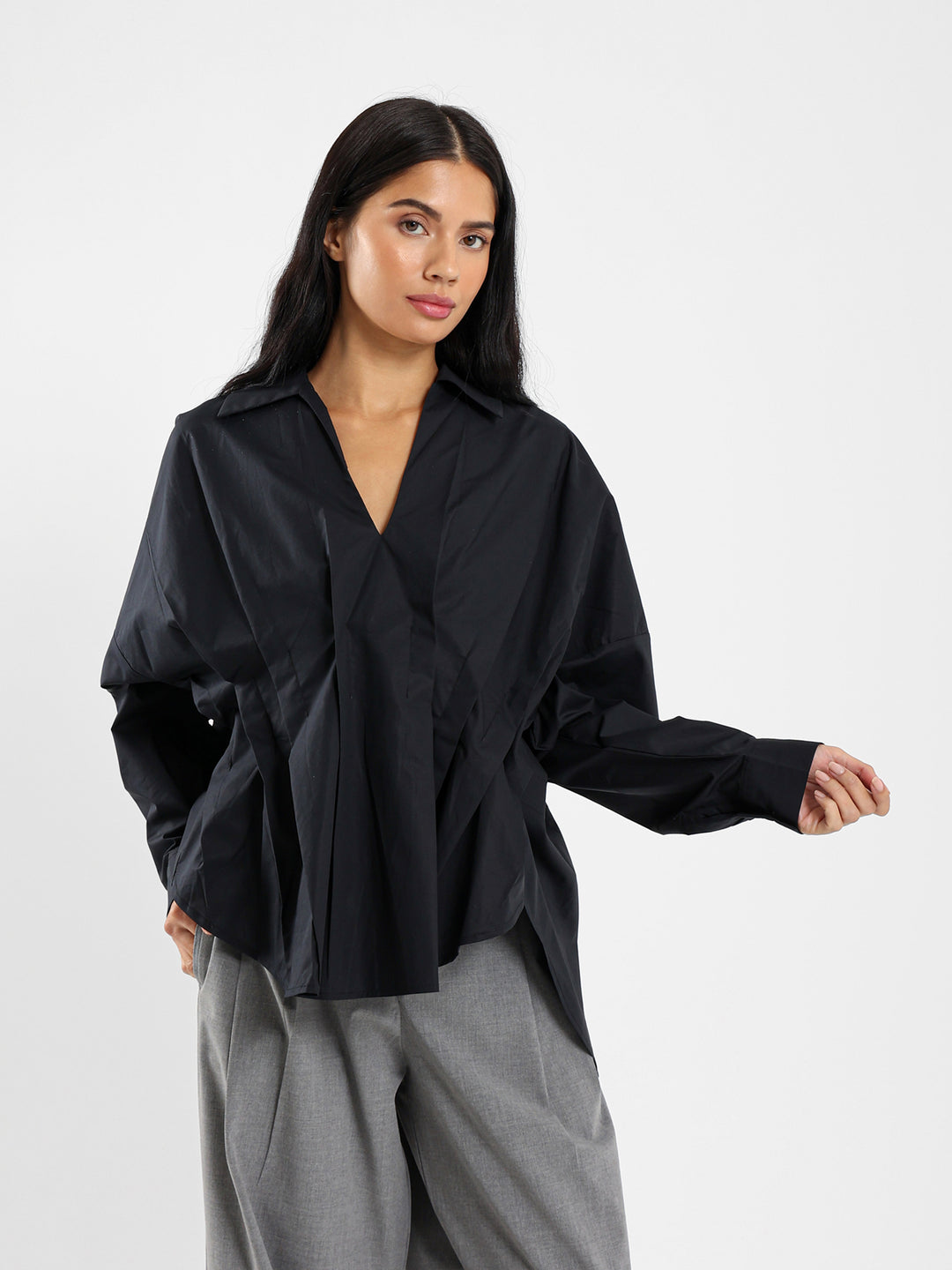 Oversized Shirt With Fitted Waist