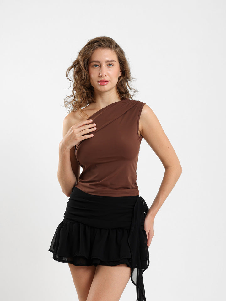 One-Shoulder Ruched Top
