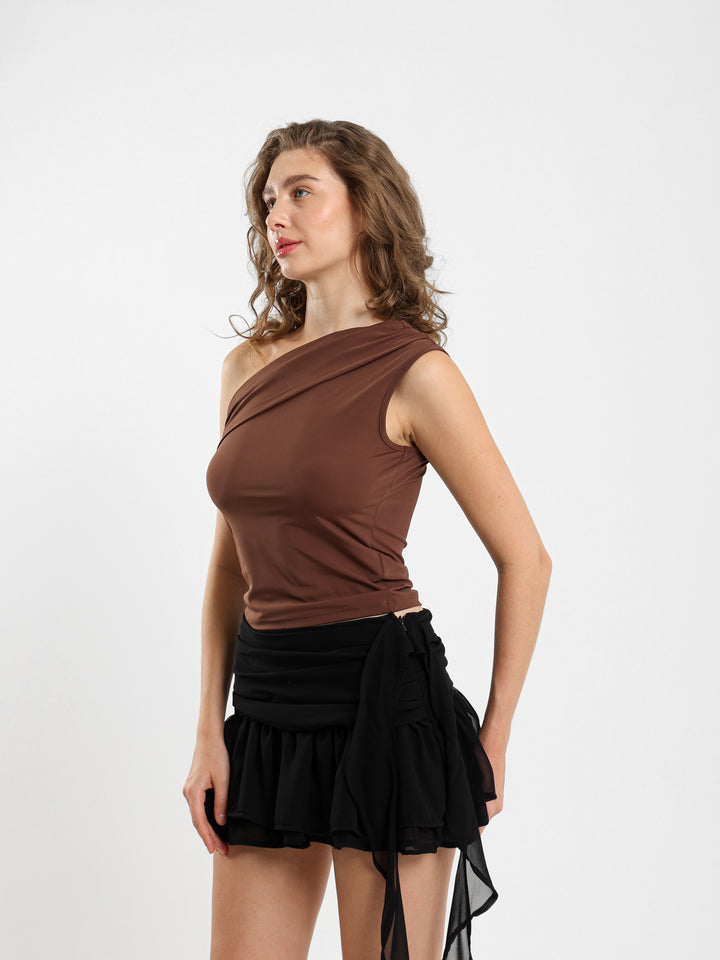 One-Shoulder Ruched Top