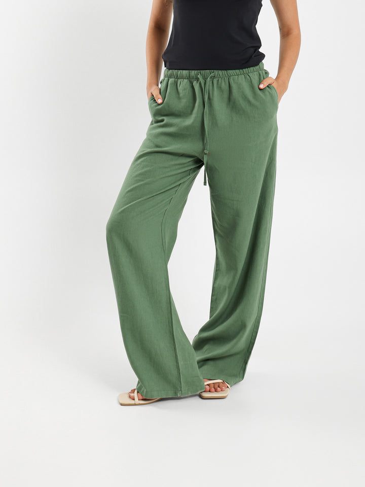 Drawstring Thin Waist Pants