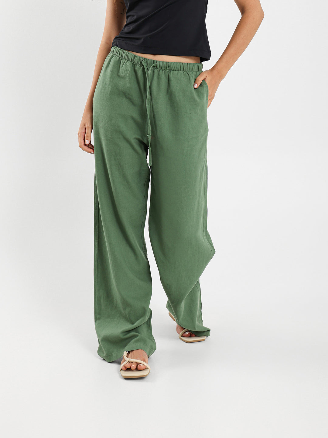 Drawstring Thin Waist Pants