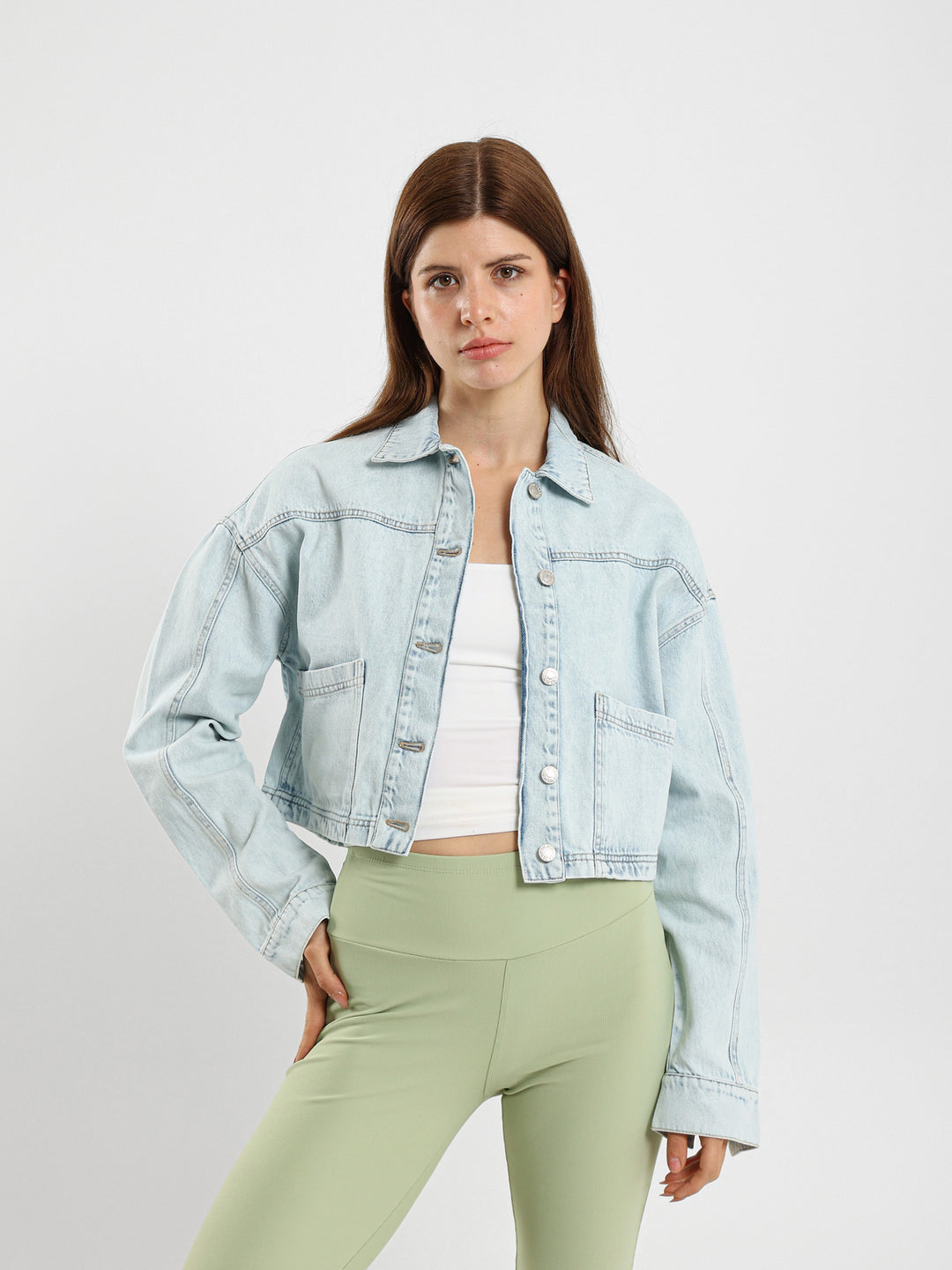 Denim Jacket With Slanted Pockets