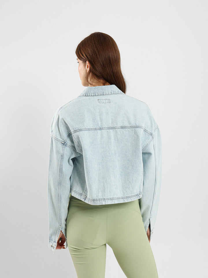 Denim Jacket With Slanted Pockets
