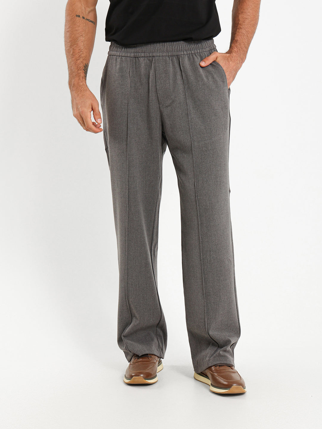 Tailored Loose Pants With Elastic Waist