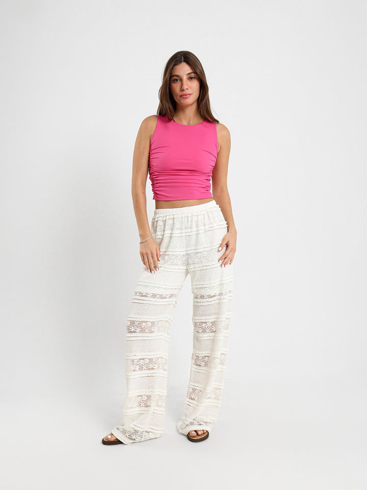 Sleeveless Fitted Ruched Top