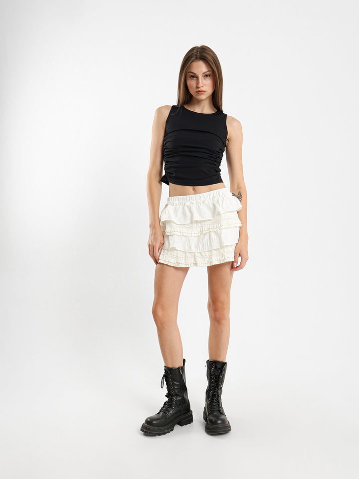 Sleeveless Fitted Ruched Top