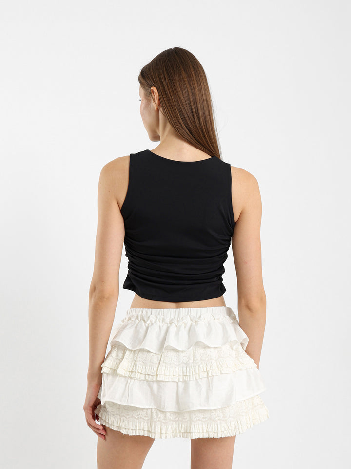 Sleeveless Fitted Ruched Top