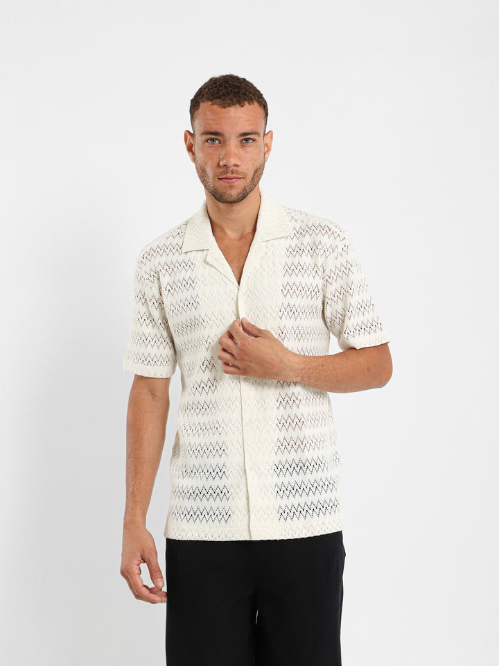 Half Sleeve Camp Collar Shirt