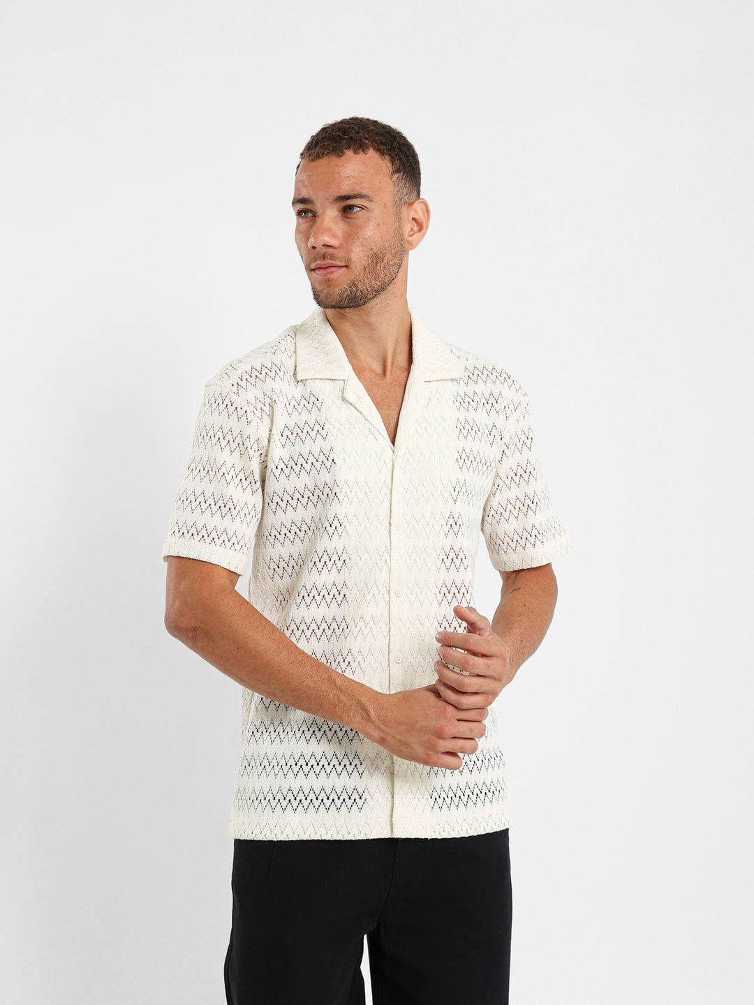 Half Sleeve Camp Collar Shirt