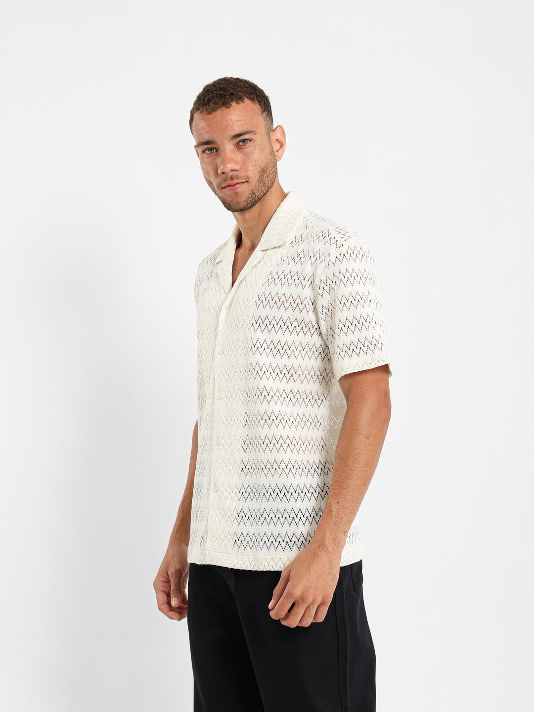 Half Sleeve Camp Collar Shirt