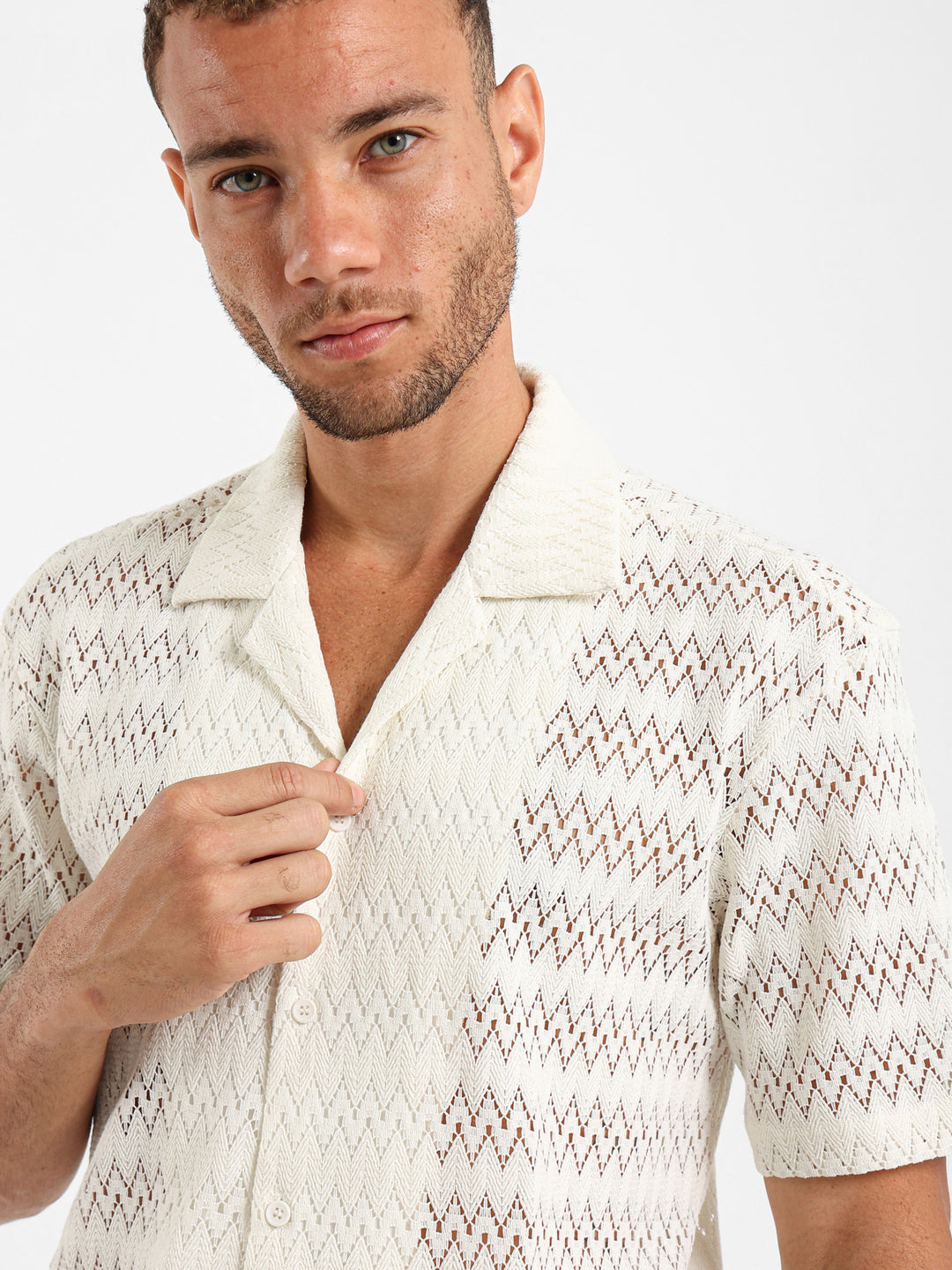 Half Sleeve Camp Collar Shirt