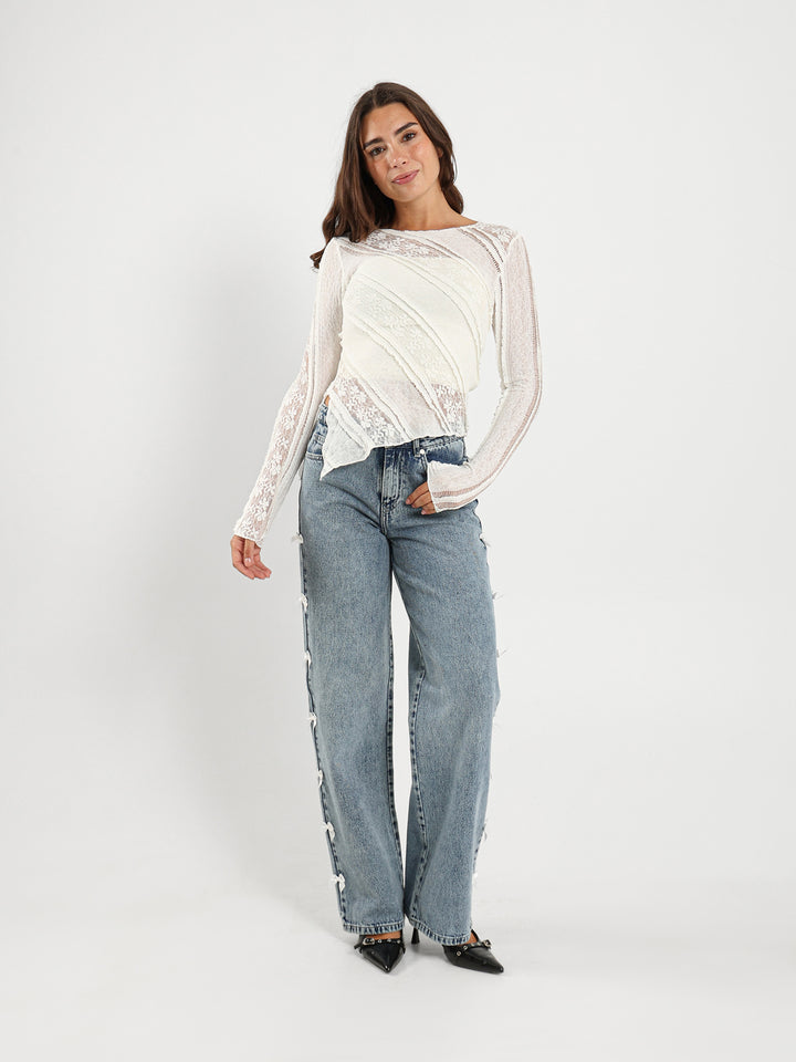 Textured Long Sleeve Top