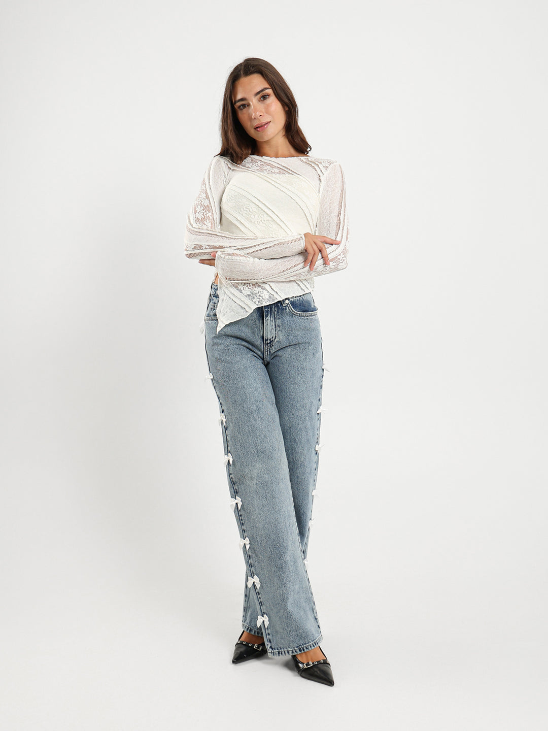 Textured Long Sleeve Top