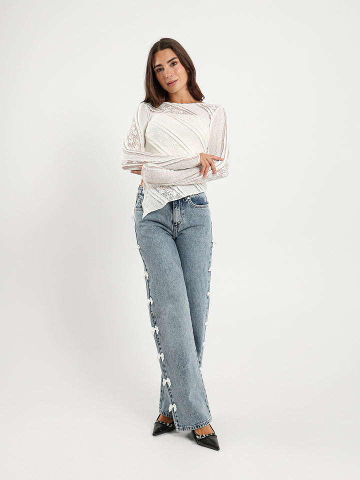 Textured Long Sleeve Top