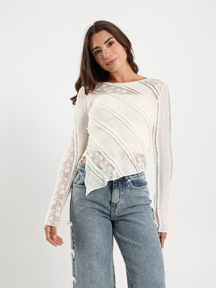 Textured Long Sleeve Top