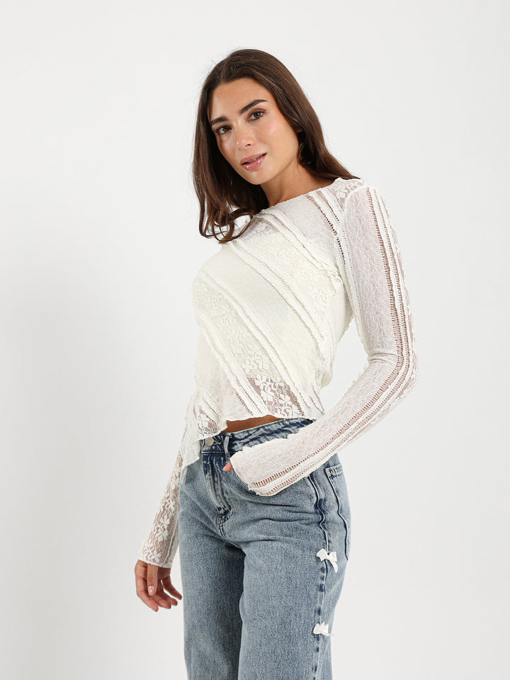 Textured Long Sleeve Top