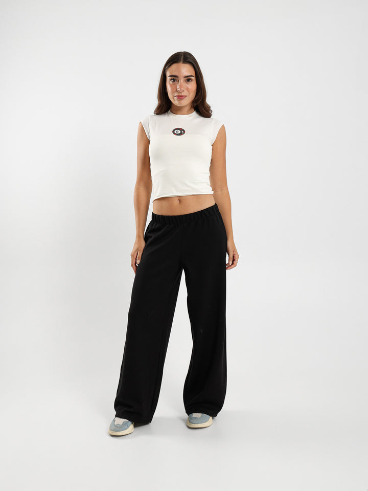 8 Ball Beaded Badge Print Fitted T-Shirt